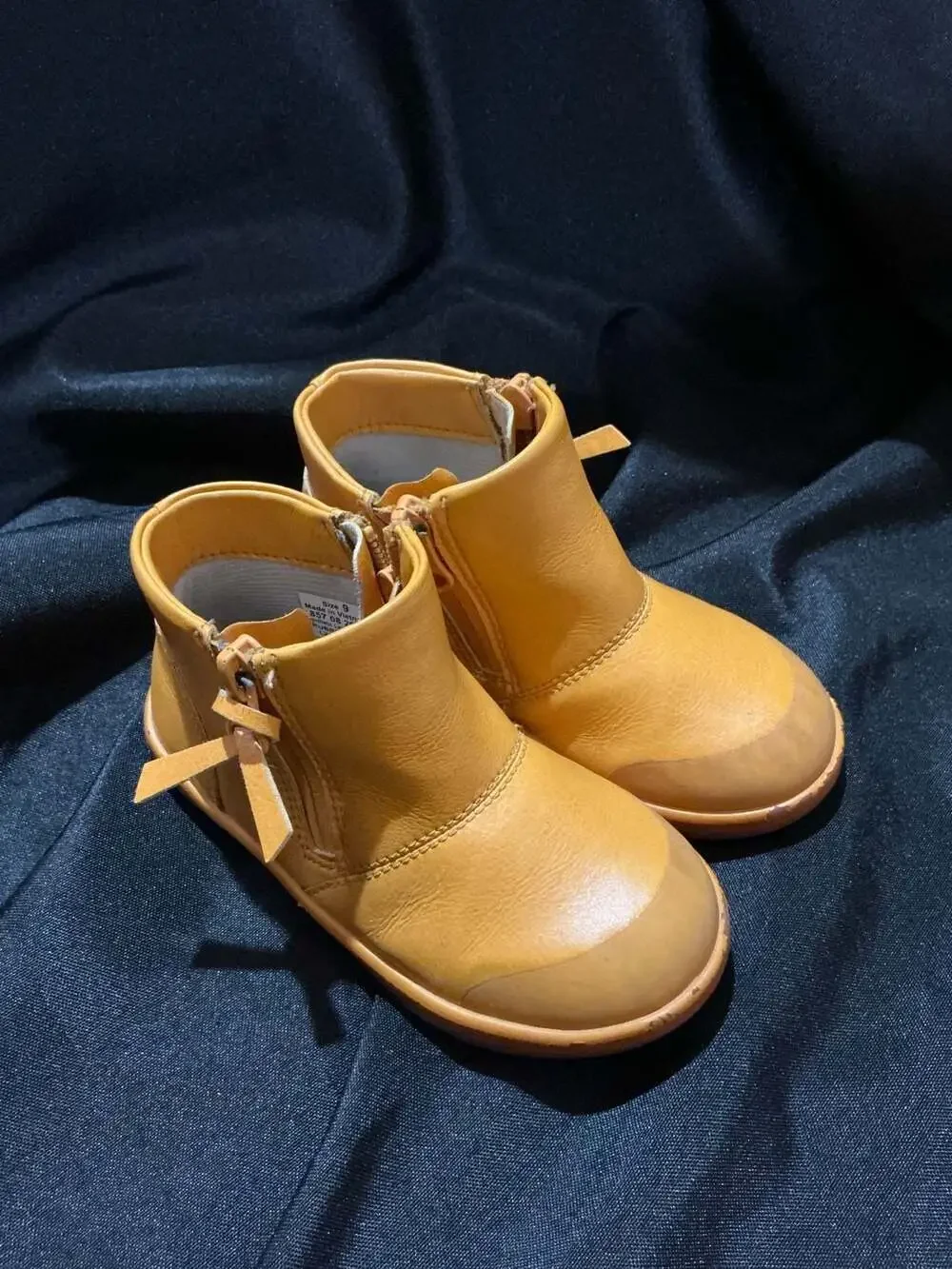 Livie & Luca Booties Size 9 Yellow Leather Side Zip Toddler Shoes